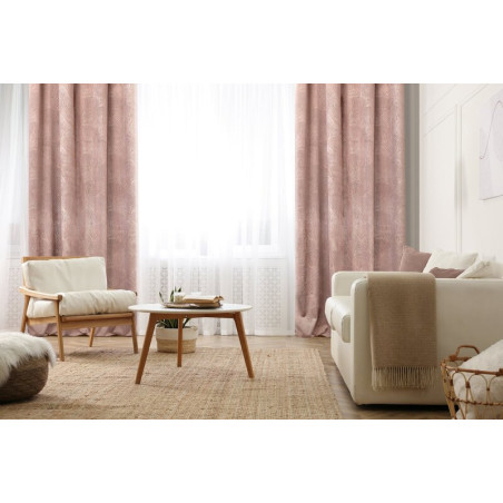 Zasłona Goja 140X250Cm - Pudrowy/Różowe Złoto - Przelotki - 12