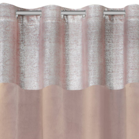 Zasłona Welwetowa Peri 140x250cm - Srebrny/Pudrowy - Przelotki - 4 Zasłona Welwetowa Peri 140x250cm - Srebrny/Pudrowy - Przelotki - 4