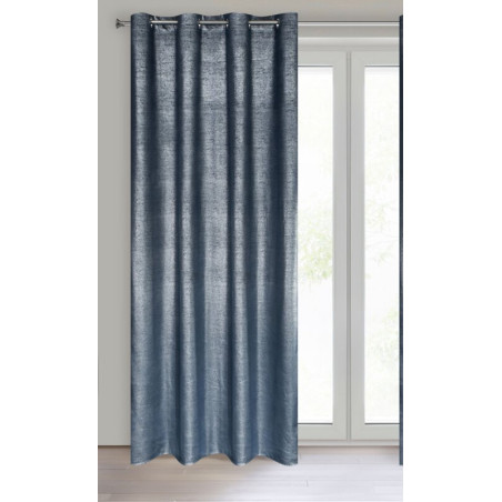 Zasłona Welwetowa Ambi 140x250cm - Granatowy/Miedziany - Przelotki - 2
