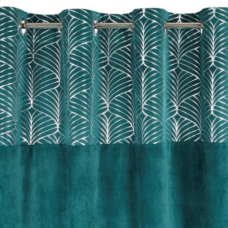 Zasłona Welwetowa Lindi 140x250cm - Turkusowy/Srebrny - 4 Zasłona Welwetowa Lindi 140x250cm - Turkusowy/Srebrny - 4