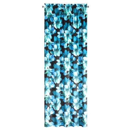 Zasłona Welwetowa Kleo 135x270cm - Czarny/Niebieski - Taśma - 3