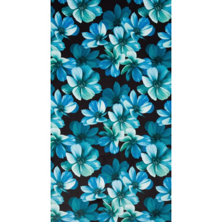 Zasłona Welwetowa Kleo 135x270cm - Czarny/Niebieski - Taśma - 10