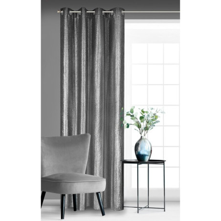 Zasłona Glossy 140x250cm - Srebrny - Przelotki - 2 Zasłona Glossy 140x250cm - Srebrny - Przelotki - 2