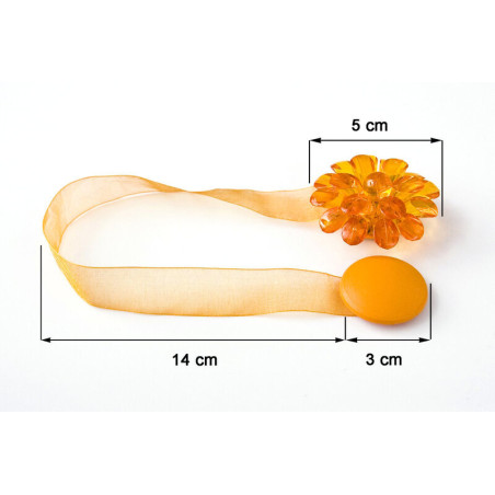 Upinacz Dekoracyjny - Magnes Kwiatek/x2 - Pomarańczowy - 1