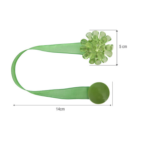 Upinacz Dekoracyjny - Magnes Kwiatek/x2 - Zielony - 1