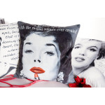 Poszewka Żakardowa Lady 45x45cm - Brązowy/Biały - 2 Poszewka Żakardowa Lady 45x45cm - Brązowy/Biały - 2