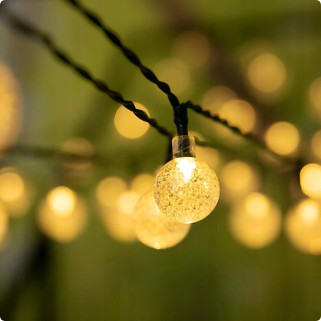 GIRLANDA SOLARNA OGRODOWA 50 LED 12 METRÓW LAMPKI SOLARNE ŻARÓWKI NA BALKON - 6