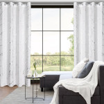ZASŁONA Z BŁYSZCZĄCYM NADRUKIEM, MARMUR 140X250 CM - PRZELOTKI - BIAŁY - 3 ZASŁONA Z BŁYSZCZĄCYM NADRUKIEM, MARMUR 140X250 CM - PRZELOTKI - BIAŁY - 3