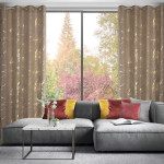 ZASŁONA Z BŁYSZCZĄCYM NADRUKIEM, MARMUR 140X250 CM - PRZELOTKI - CIEMNY BEŻ/ZŁOTY - 9 ZASŁONA Z BŁYSZCZĄCYM NADRUKIEM, MARMUR 140X250 CM - PRZELOTKI - CIEMNY BEŻ/ZŁOTY - 9