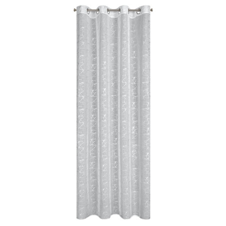 FIRANA REVA Z BŁYSZCZĄCYM NADRUKIEM, MARMUR 140X270 CM - PRZELOTKI - BIAŁY/SREBRNY - 1