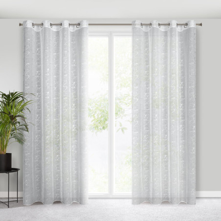 FIRANA REVA Z BŁYSZCZĄCYM NADRUKIEM, MARMUR 140X270 CM - PRZELOTKI - BIAŁY/SREBRNY - 2