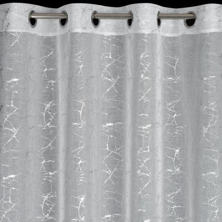 FIRANA REVA Z BŁYSZCZĄCYM NADRUKIEM, MARMUR 140X270 CM - PRZELOTKI - BIAŁY/SREBRNY - 5