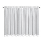 Firana z motywem kwiatów 350x155 cm - Biała - Taśma - 1 Firana z motywem kwiatów 350x155 cm - Biała - Taśma - 1