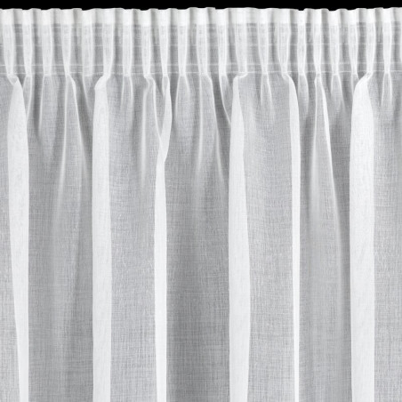 Firana z motywem kwiatów 350x155 cm - Biała - Taśma - 2 Firana z motywem kwiatów 350x155 cm - Biała - Taśma - 2