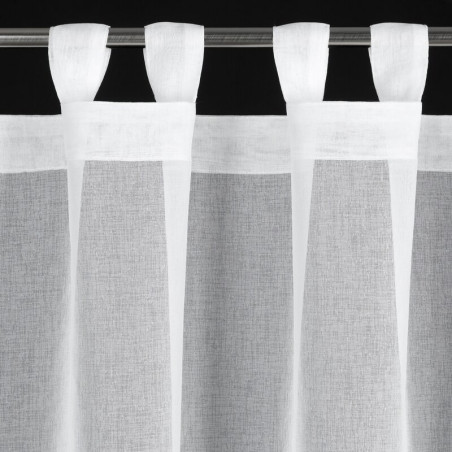 Zazdroska z etaminy 40x150 cm na szelkach – z kwiatowym zdobieniem - Biała - 4 Zazdroska z etaminy 40x150 cm na szelkach – z kwiatowym zdobieniem - Biała - 4