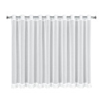 Firana z motywem kwiatów 350x145 cm - Biała - Przelotki - 3 Firana z motywem kwiatów 350x145 cm - Biała - Przelotki - 3