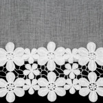 Firana z motywem kwiatów 350x145 cm - Biała - Przelotki - 5 Firana z motywem kwiatów 350x145 cm - Biała - Przelotki - 5
