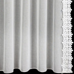 Komplet 2 szt. firan z motywem kwiatów 140x270 cm - Biała - Taśma - 6 Komplet 2 szt. firan z motywem kwiatów 140x270 cm - Biała - Taśma - 6
