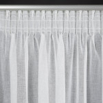 Komplet 2 szt. firan z motywem kwiatów 140x270 cm - Biała - Taśma - 9 Komplet 2 szt. firan z motywem kwiatów 140x270 cm - Biała - Taśma - 9