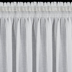 Komplet 2 szt. firan z motywem kwiatów 140x270 cm - Biała - Taśma - 10 Komplet 2 szt. firan z motywem kwiatów 140x270 cm - Biała - Taśma - 10