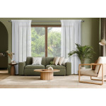 Komplet 2 szt. firan z motywem kwiatów 140x270 cm - Biała - Taśma - 11 Komplet 2 szt. firan z motywem kwiatów 140x270 cm - Biała - Taśma - 11