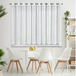 Firana z subtelną koronką 350x140 cm - Biała - Przelotki - 1 Firana z subtelną koronką 350x140 cm - Biała - Przelotki - 1