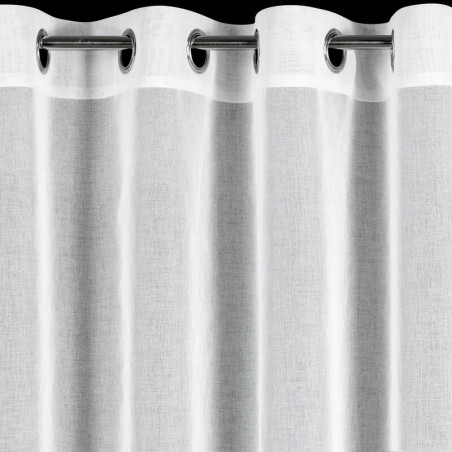 Firana z subtelną koronką 350x140 cm - Biała - Przelotki - 4
