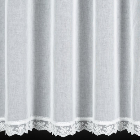 Firana z subtelną koronką 350x140 cm - Biała - Przelotki - 6