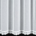 Firana z subtelną koronką 350x140 cm - Biała - Przelotki - 6 Firana z subtelną koronką 350x140 cm - Biała - Przelotki - 6