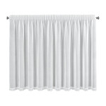 Firana z subtelną koronką 350x150 cm - Biała - Taśma - 3 Firana z subtelną koronką 350x150 cm - Biała - Taśma - 3