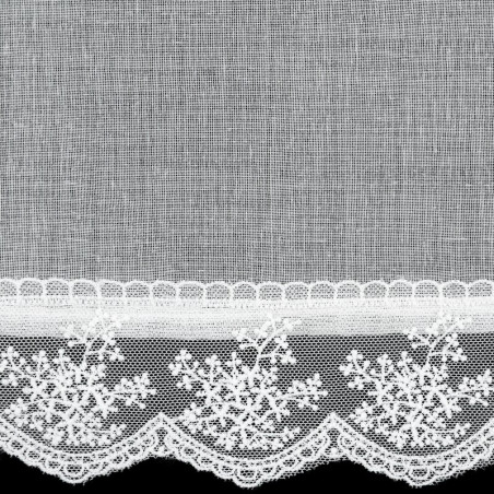Firana z subtelną koronką 350x150 cm - Biała - Taśma - 5