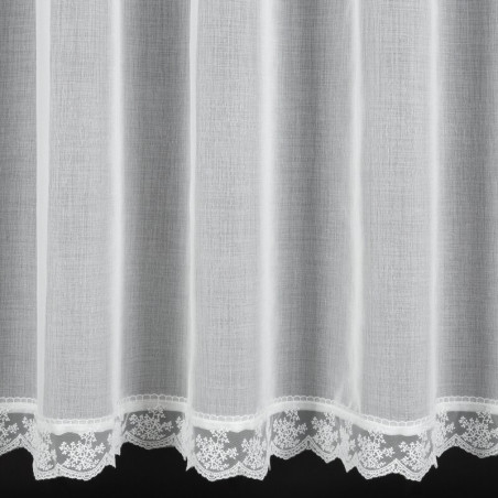 Firana z subtelną koronką 350x150 cm - Biała - Taśma - 6