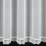 Firana z subtelną koronką 350x150 cm - Biała - Taśma - 6 Firana z subtelną koronką 350x150 cm - Biała - Taśma - 6