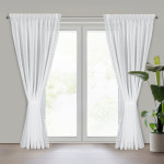 Komplet 2 szt. firan z subtelną koronką 140x270 cm - Biała - Taśma - 1 Komplet 2 szt. firan z subtelną koronką 140x270 cm - Biała - Taśma - 1