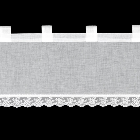 Firana zazdrostka z subtelną koronką 40x150 cm - Biała - Szelki - 2