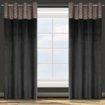 Zasłona Agnes 140x250 cm - Czarny - Przelotki - 1 Zasłona Agnes 140x250 cm - Czarny - Przelotki - 1