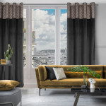 Zasłona Agnes 140x250 cm - Czarny - Przelotki - 12 Zasłona Agnes 140x250 cm - Czarny - Przelotki - 12