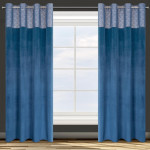 Zasłona Agnes 140x250 cm - Granatowy - Przelotki - 1 Zasłona Agnes 140x250 cm - Granatowy - Przelotki - 1
