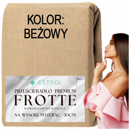 Prześcieradło FROTTE z gumką 180x200 +30cm na wysoki materac GRUBE Białe - 8 Prześcieradło FROTTE z gumką 180x200 +30cm na wysoki materac GRUBE Białe - 8