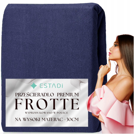 Prześcieradło FROTTE z gumką 180x200 +30cm na wysoki materac GRUBE Granat - 1 Prześcieradło FROTTE z gumką 180x200 +30cm na wysoki materac GRUBE Granat - 1