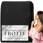 Prześcieradło FROTTE z gumką 180x200 +30cm na wysoki materac GRUBE Czarne - 1 Prześcieradło FROTTE z gumką 180x200 +30cm na wysoki materac GRUBE Czarne - 1