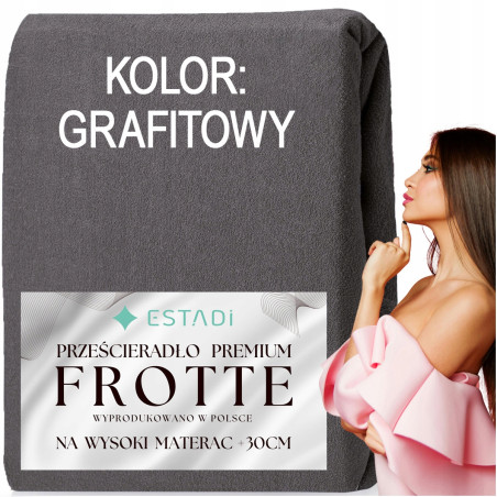 Prześcieradło FROTTE z gumką 180x200 +30cm na wysoki materac GRUBE Zielone - 10