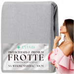 Prześcieradło FROTTE z gumką 160x200 +30cm na wysoki materac GRUBE Srebrne - 1 Prześcieradło FROTTE z gumką 160x200 +30cm na wysoki materac GRUBE Srebrne - 1