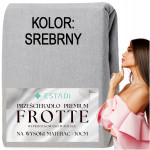 Prześcieradło FROTTE z gumką 160x200 +30cm na wysoki materac GRUBE Srebrne - 7 Prześcieradło FROTTE z gumką 160x200 +30cm na wysoki materac GRUBE Srebrne - 7