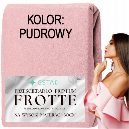 Prześcieradło FROTTE z gumką 160x200 +30cm na wysoki materac GRUBE Grafit - 12
