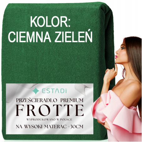 Prześcieradło FROTTE z gumką 160x200 +30cm na wysoki materac GRUBE Grafit - 14