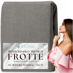 Prześcieradło FROTTE z gumką 160x200 +30cm na wysoki materac GRUBE Srebrne - 16 Prześcieradło FROTTE z gumką 160x200 +30cm na wysoki materac GRUBE Srebrne - 16