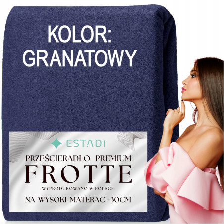 Prześcieradło FROTTE z gumką 200x200 +30cm na wysoki materac GRUBE Pudrowy - 11