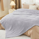 Gruby Koc 300g - zdobiony wytłaczanym wzorem - efekt 3D 200x220cm SZARY - 11 Gruby Koc 300g - zdobiony wytłaczanym wzorem - efekt 3D 200x220cm SZARY - 11