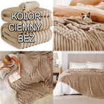 Gruby Koc 300g - zdobiony wytłaczanym wzorem - efekt 3D 160x200cm C. BEŻOWY - 4 Gruby Koc 300g - zdobiony wytłaczanym wzorem - efekt 3D 160x200cm C. BEŻOWY - 4